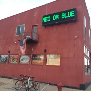 Red and Blue Stella buildings.