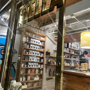 the entrance to the store