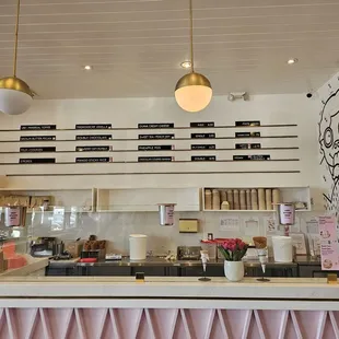 Counter and Flavors on the Wall