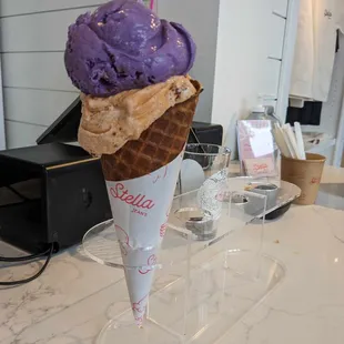 Thai tea cookie monster (bottom) and ube (top)