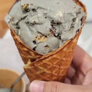 S&apos;mores ice cream in cone