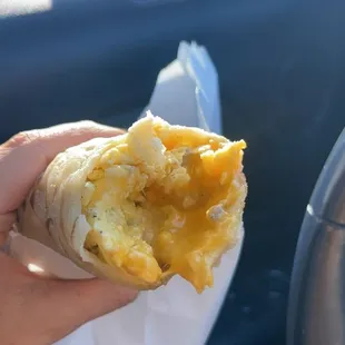 Sausage, egg &amp; cheese burrito.
