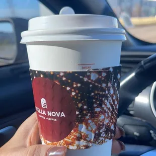 Cinnamon Toast Latte with oat milk &amp; an extra shot. YUMMY! Perfect temp to drink immediately.