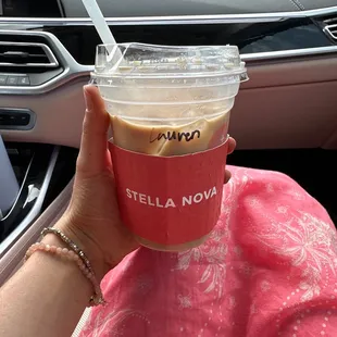 Iced latte on oat milk