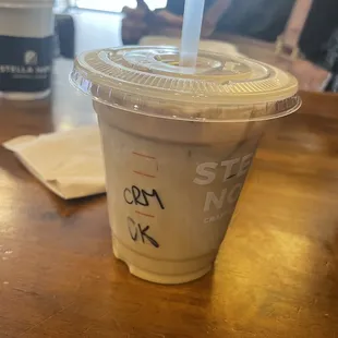 Small cold brew with cream