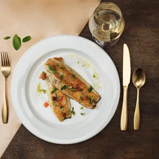 Mediterranean Branzino - grapefruit, olive and pistachio relish