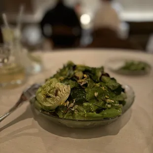 Insalata di stagione with sweet lettuce (delightfully fresh and delicious).