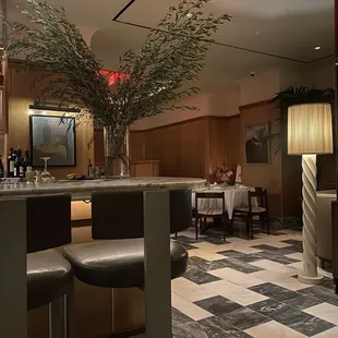 the bar and dining area