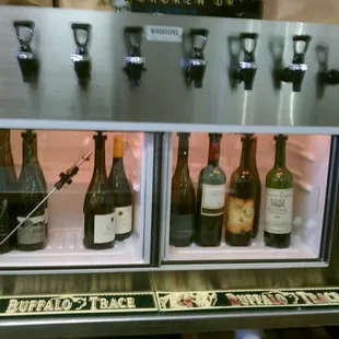 bottles of wine on display
