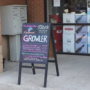 a sign in front of a store