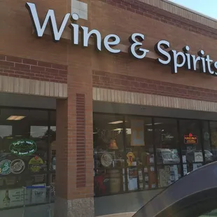the front of a wine and spirits store