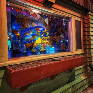 Cute stained glass sign