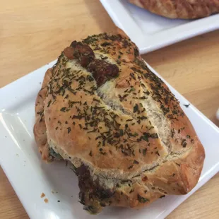 Spicy cheese and spinach empanada