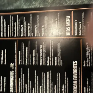 the menu