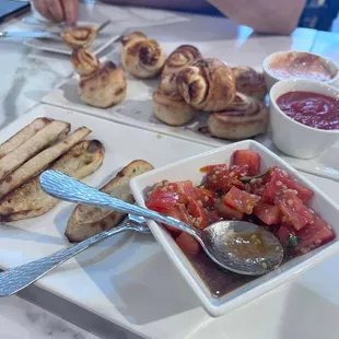 a variety of appetizers