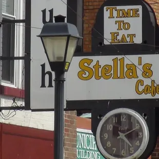 Stella's sign, but do not rely on the clock -- it does not work LOL!