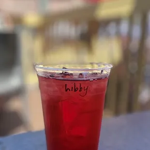 My 20oz Hibiscus Iced Tea; so refreshing!!!