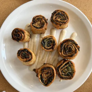 a plate of pastries on a table