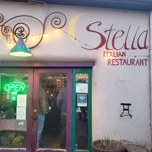 the front of the restaurant