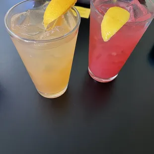 Bourbon peach tea &amp; spiked blackberry lemonade
