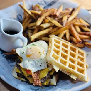 waffles, food