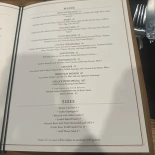 Main menu