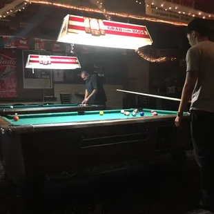two men playing pool