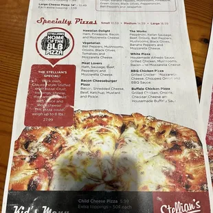 pizza, menu