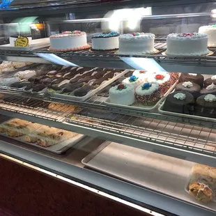 a variety of cakes and pastries