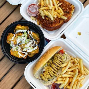 The spread from in house food truck, Diggity Street Eats