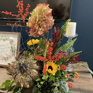 Fall/Halloween arrangement for my wife.
