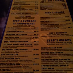 the menu
