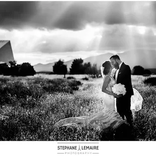 Kissed by the sun on their wedding day