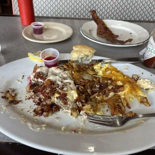 Chicken Fried Steak. Hashbrowns, Homemade Biscuits.