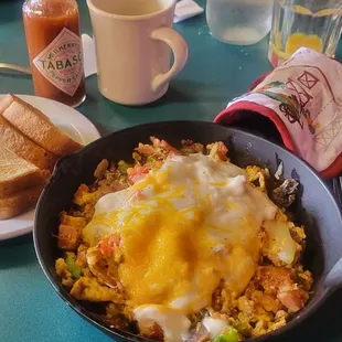 Mountain Skillet!  Amazing! Homemade Raspberry Preserves for the Toast...OTHERWORLDLY!