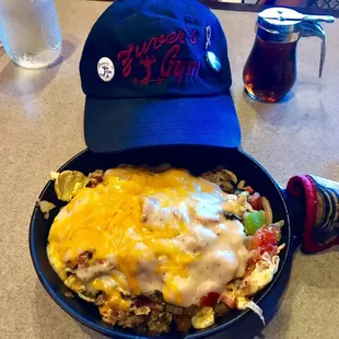 There skillet breakfast are huge