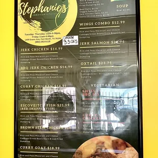 the menu