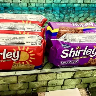three packages of shirley's