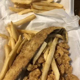 Shrimp and fish box- delicious $7!