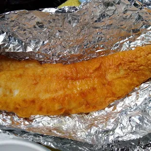 Single piece of whiting fish. HUGE! $3 #winning No bread..lol