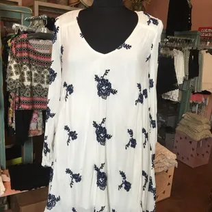 This Free People dress is lined, flirty and has pockets!
