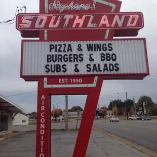 a sign for a restaurant