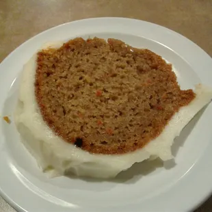 Carrot cake, made with real carrots and real cake.
