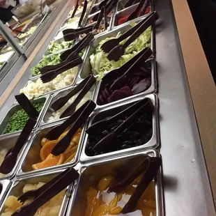 The salad portion of the buffet