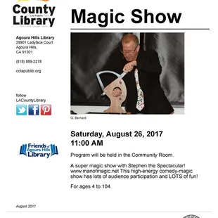 2017 Library Magic Show.
