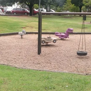 Tire swing. Also dino's to play on.