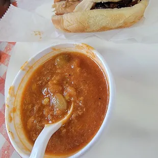 Brunswick stew &amp; chicken sandwich