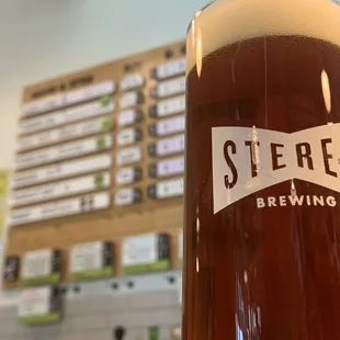 a pint of beer in a glass