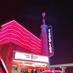 the drive - in theater at night
