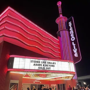 the marquee of a movie theater